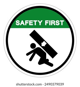 Safety First Crush Hazard Symbol Sign, Vector Illustration, Isolate On White Background Label .EPS10
