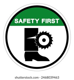 Safety First Cut Hazard Leg Symbol Sign, Vector Illustration, Isolate On White Background Label .EPS10