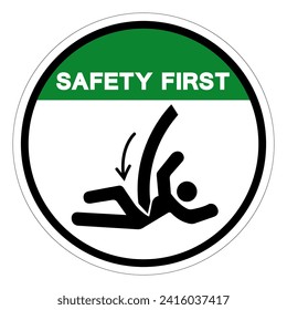 Safety First Cutting Of Body Curved Blade Symbol Sign, Vector Illustration, Isolate On White Background Label .EPS10