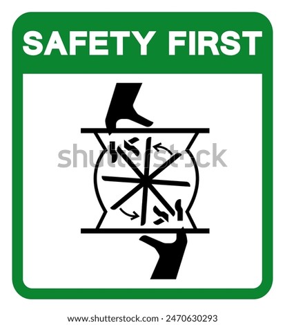 Safety First Cutting of Fingers Rotating Blade Symbol Sign, Vector Illustration, Isolate On White Background Label .EPS10
