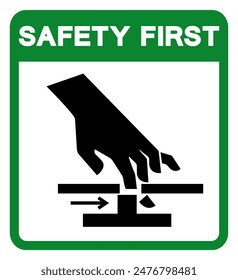 Safety First Cutting of Hand Moving Parts Symbol Sign, Vector Illustration, Isolate On White Background Label .EPS10