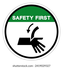 Safety First Cutting Hand Symbol Sign, Vector Illustration, Isolate On White Background Label .EPS10