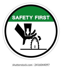 Signo de símbolo de peligro de primer corte de seguridad, ilustración de vector, aislamiento en la etiqueta de fondo blanco .EPS10