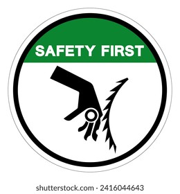 Safety First Cutting Hazard Symbol Sign, Vector Illustration, Isolate On White Background Label .EPS10