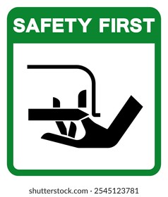 Safety First Cutting Hazard Symbol Sign, Vector Illustration, Isolate On White Background Label.EPS10