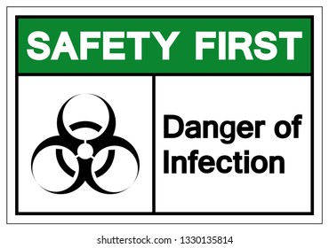 Safety First Danger of infection Symbol Sign, Vector Illustration, Isolated On White Background Label .EPS10