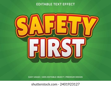 safety first editable text effect template use for business brand and logo
