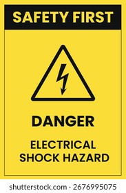 Primera señal de advertencia de riesgo de choque eléctrico de seguridad