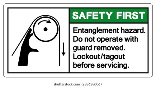 Safety First Entanglement Hazard Symbol Sign, Vector Illustration, Isolate On White Background Label .EPS10