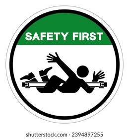 Safety First Entanglement Rotating Shaft Symbol Sign, Vector Illustration, Isolate On White Background Label .EPS10