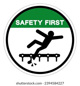 Safety First Exposed Conveyors Moving Parts Can Cause Server Injury Symbol Sign, Vector Illustration, Isolate On White Background Label .EPS10