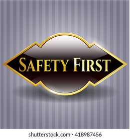 Seguridad Primer emblema dorado