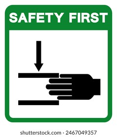 Safety First Hand Crush Force From Above Symbol Sign, Vector Illustration, Isolate On White Background Label .EPS10