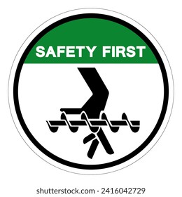 Safety First Hand Crush Hazard Symbol Sign, Vector Illustration, Isolate On White Background Label .EPS10
