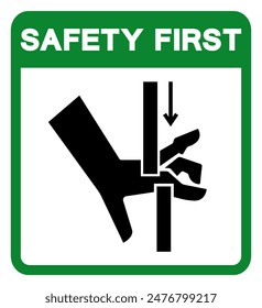 Safety First Hand Crush Moving Parts Symbol Sign, Vector Illustration, Isolate On White Background Label .EPS10