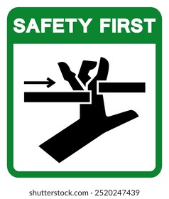 Safety First Hand Crush Moving Parts Symbol Sign, Vector Illustration, Isolate On White Background Label.EPS10