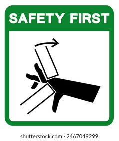 Safety First Hand Crush Pinch Point Symbol Sign, Vector Illustration, Isolate On White Background Label .EPS10