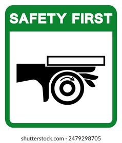 Safety First Hand Crush Roller Pinch Point Symbol Sign, Vector Illustration, Isolate On White Background Label .EPS10