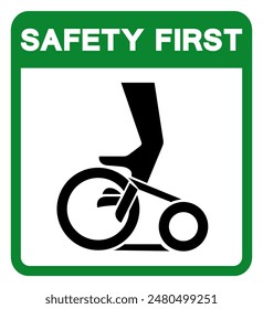 Safety First Hand Entanglement Belt Drive Symbol Sign, Vector Illustration, Isolate On White Background Label .EPS10