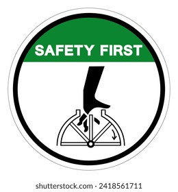 Safety First Hand Entanglement Rotating Symbol Sign, Vector Illustration, Isolate On White Background Label .EPS10