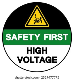 Señal De Símbolo De Alto Voltaje De Seguridad, Ilustración vectorial, Aislado Sobre Fondo Blanco Label.EPS10