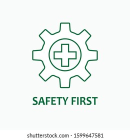 Safety First Icon Attention Illustration Simple Stock Vector (royalty 