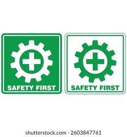 Safety First, icon and logo vector