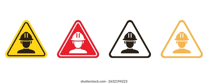 Safety First Icon Warning Sign Safety Icon Logo Wear a Hard Hat