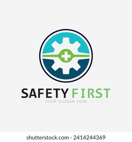 safety first logo icon vector design and illustration graphic sign