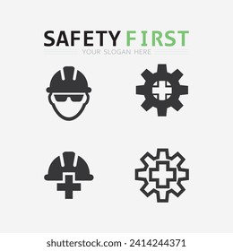 safety first logo icon vector design and illustration graphic sign
