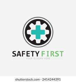 safety first logo icon vector design and illustration graphic sign