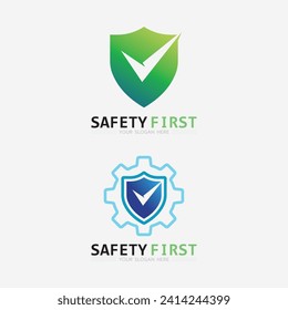 safety first logo icon vector design and illustration graphic sign