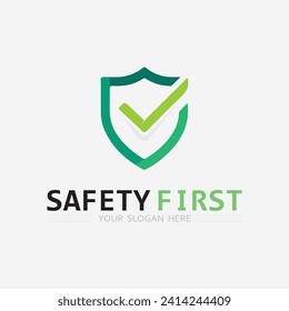 safety first logo icon vector design and illustration graphic sign