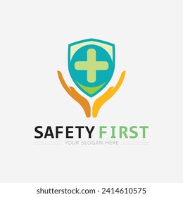 safety first logo icon vector design and illustration graphic sign