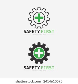 safety first logo icon vector design and illustration graphic sign