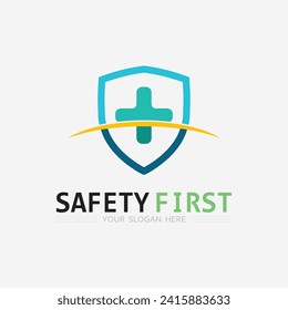 safety first logo icon vector design and illustration graphic sign
