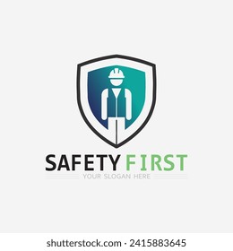 safety first logo icon vector design and illustration graphic sign