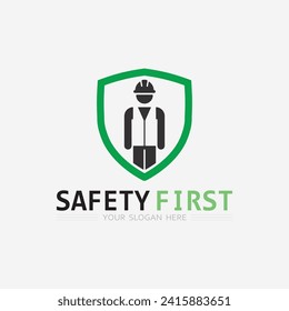 safety first logo icon vector design and illustration graphic sign