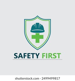 safety first logo icon vector design and illustration graphic sign