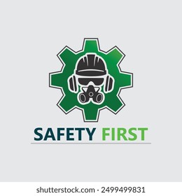 Diseño de Vector de icono de logotipo de seguridad primero e ilustración signo gráfico