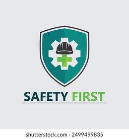 Diseño de Vector de icono de logotipo de seguridad primero e ilustración signo gráfico