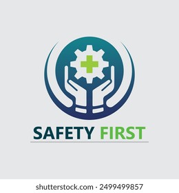 safety first logo icon vector design and illustration graphic sign