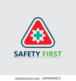 safety first logo icon vector design and illustration graphic sign