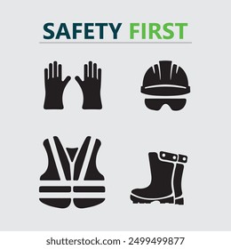 safety first logo icon vector design and illustration graphic sign