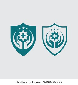 Diseño de Vector de icono de logotipo de seguridad primero e ilustración signo gráfico