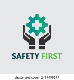 safety first logo icon vector design and illustration graphic sign