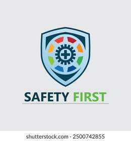 Diseño de Vector de icono de logotipo de seguridad primero e ilustración signo gráfico