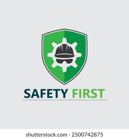 safety first logo icon vector design and illustration graphic sign