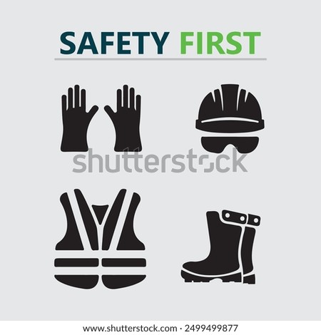 safety first logo icon vector design and illustration graphic sign