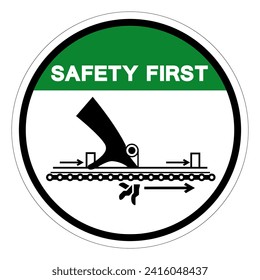 Safety First Moving Part Cause Injury Hazard Symbol Sign, Vector Illustration, Isolate On White Background Label .EPS10